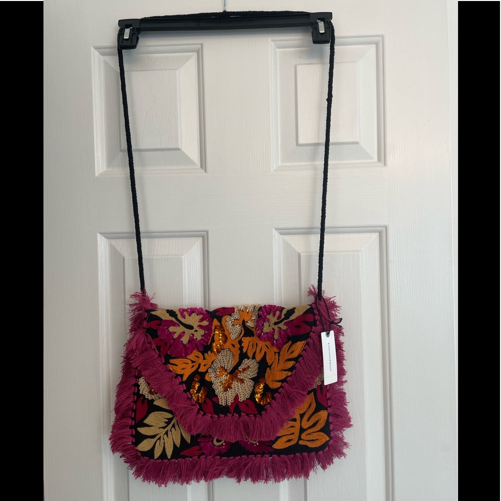 Anthropologie fringe boho bag NWT